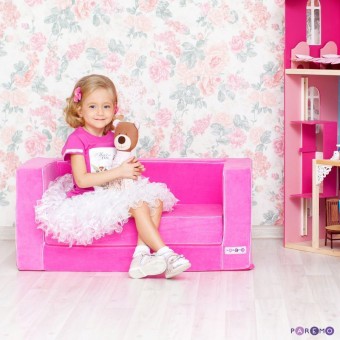 Раскладной игровой диванчик для девочки, цв. Розовый (PCR316-05)