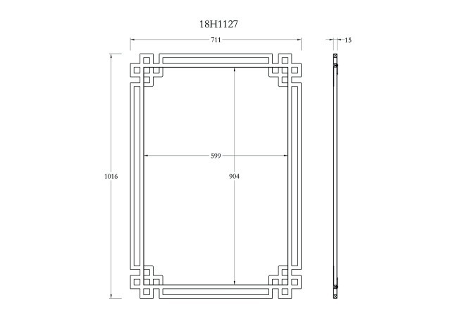 Зеркало в металлич.раме цвет золото 71*102см (TT-00003629)
