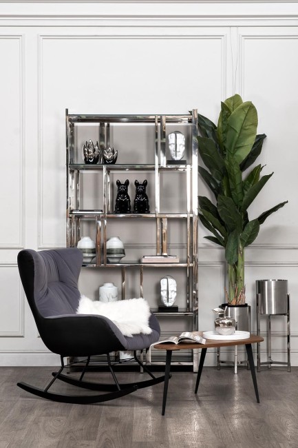 Стеллаж стекло черн./серебро 100*38*200см (TT-00001179) Стеллаж стекло черн./серебро 100*38*200см (TT-00001179)