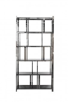 Стеллаж стекло черн./серебро 100*38*200см (TT-00001179)