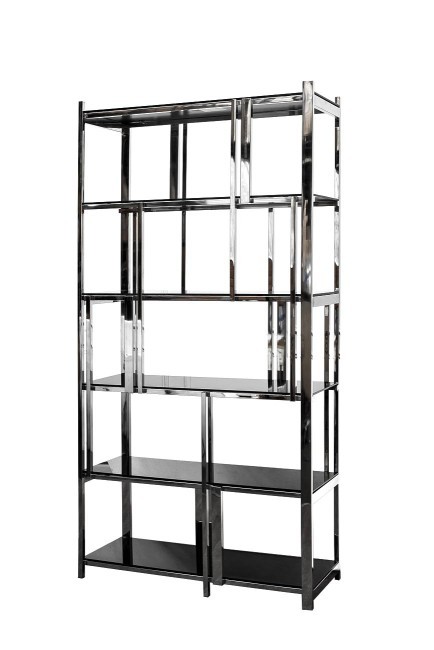 Стеллаж стекло черн./серебро 100*38*200см (TT-00001179) Стеллаж стекло черн./серебро 100*38*200см (TT-00001179)