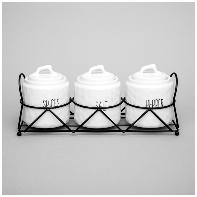 Набор банок для сыпучих продуктов коллекция "kitchen" на подставке 3 шт. 9*11 см Lefard (157-242)