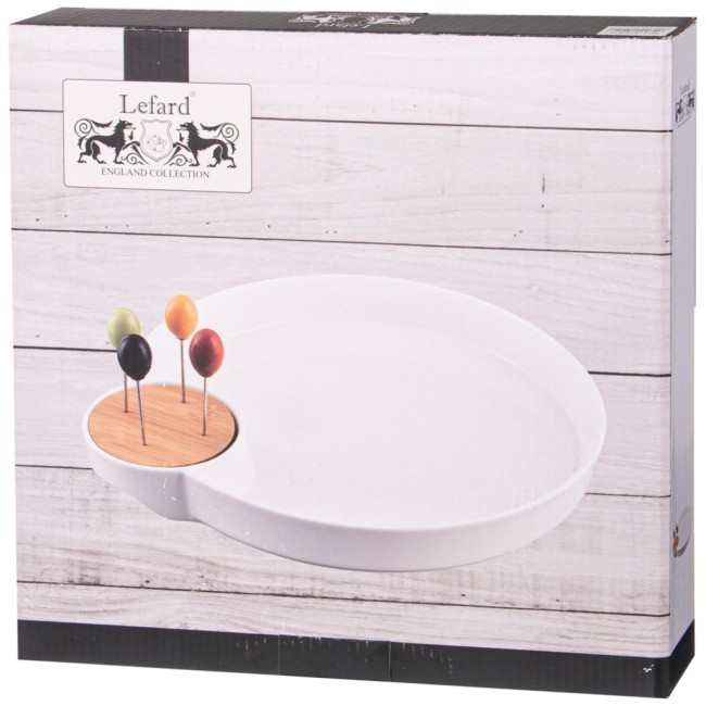 Менажница lefard "native" 2 секции 32*28*3,5 см, 4 вилочки Lefard (474-211)