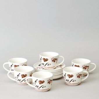 Чайный набор lefard "coffee mania" на 6 пер. 12 пр. 250 мл Lefard (165-569)