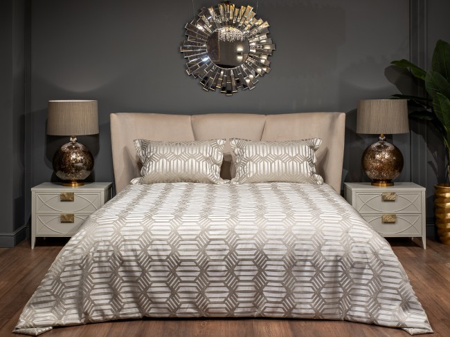 Комплект Artdeco серый( покрывало 260*260 и 2 наволочки 50*70) (TT-00015089)