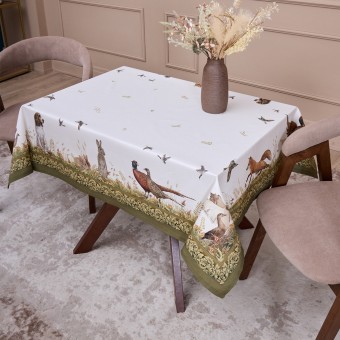 Скатерть "охота"110х140см ,100% хлопок,зеленый,твил, пропитка Lefard (850-751-20) Скатерть "охота"110х140см ,100% хлопок,зеленый,твил, пропитка Lefard (850-751-20)