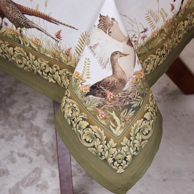 Скатерть "охота"110х140см ,100% хлопок,зеленый,твил, пропитка Lefard (850-751-20) Скатерть "охота"110х140см ,100% хлопок,зеленый,твил, пропитка Lefard (850-751-20)