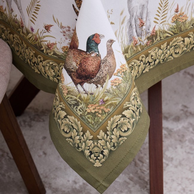 Скатерть "охота"110х140см ,100% хлопок,зеленый,твил, пропитка Lefard (850-751-20) Скатерть "охота"110х140см ,100% хлопок,зеленый,твил, пропитка Lefard (850-751-20)