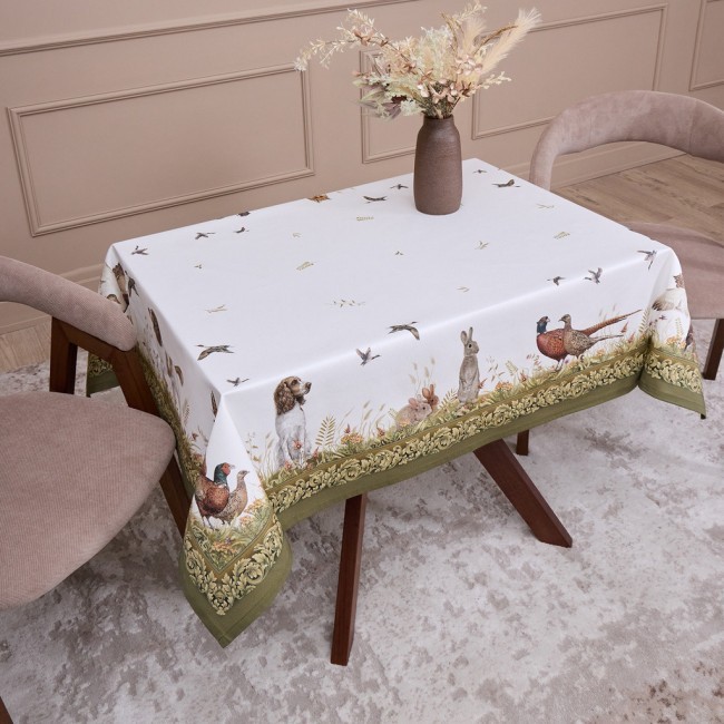 Скатерть "охота"110х140см ,100% хлопок,зеленый,твил, пропитка Lefard (850-751-20) Скатерть "охота"110х140см ,100% хлопок,зеленый,твил, пропитка Lefard (850-751-20)