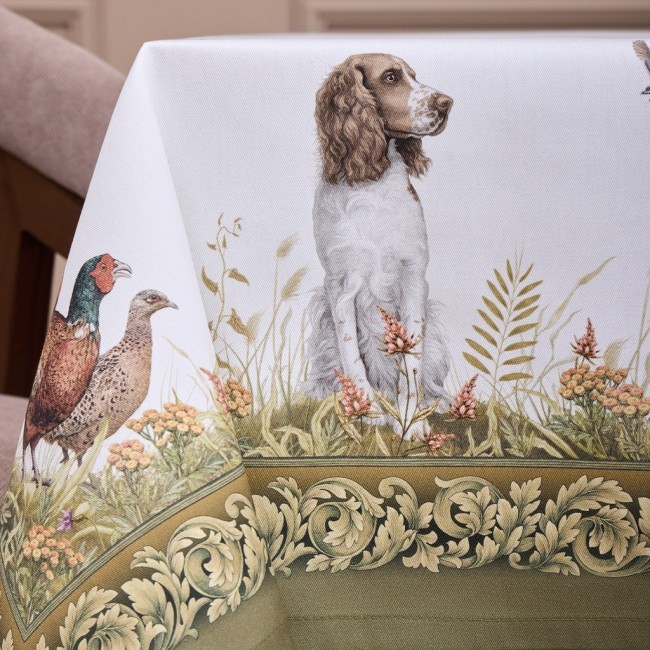 Скатерть "охота"110х140см ,100% хлопок,зеленый,твил, пропитка Lefard (850-751-20) Скатерть "охота"110х140см ,100% хлопок,зеленый,твил, пропитка Lefard (850-751-20)