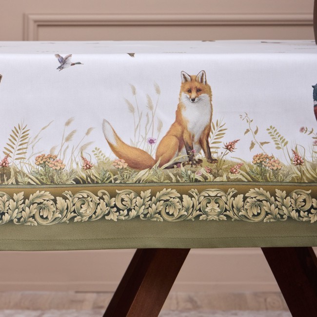 Скатерть "охота"110х140см ,100% хлопок,зеленый,твил, пропитка Lefard (850-751-20) Скатерть "охота"110х140см ,100% хлопок,зеленый,твил, пропитка Lefard (850-751-20)