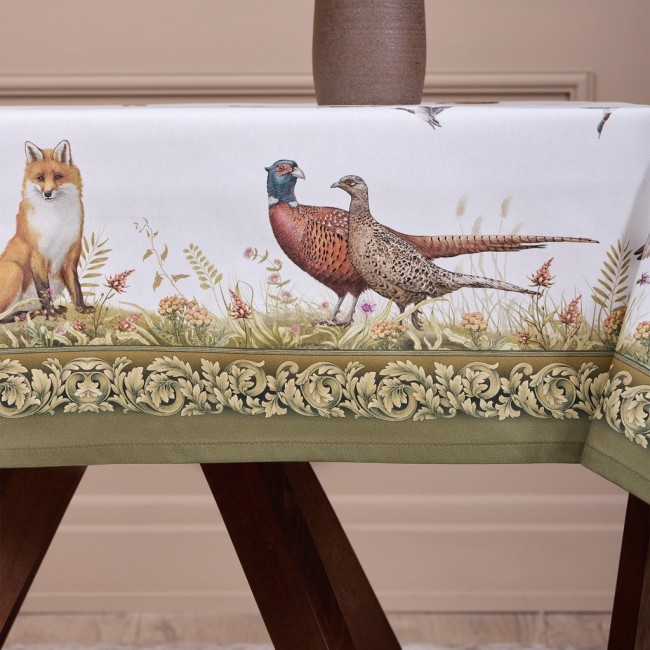 Скатерть "охота"110х140см ,100% хлопок,зеленый,твил, пропитка Lefard (850-751-20) Скатерть "охота"110х140см ,100% хлопок,зеленый,твил, пропитка Lefard (850-751-20)