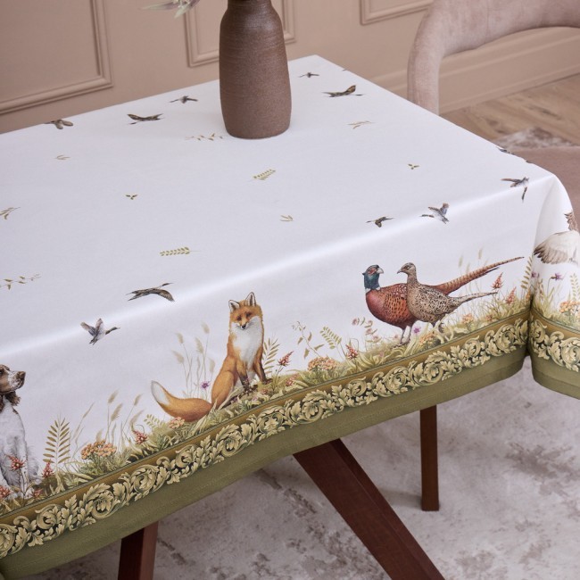 Скатерть "охота"110х140см ,100% хлопок,зеленый,твил, пропитка Lefard (850-751-20) Скатерть "охота"110х140см ,100% хлопок,зеленый,твил, пропитка Lefard (850-751-20)