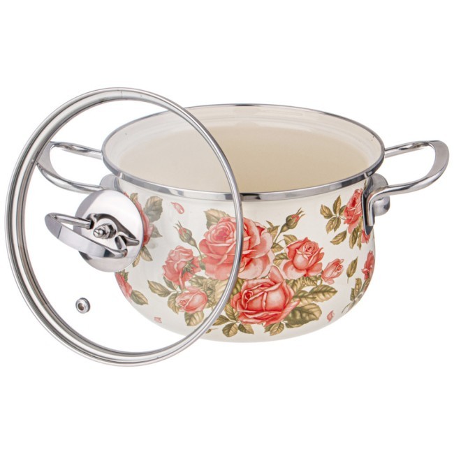 Набор кастрюль agness эмалированных серия "корейская роза", 6пр. 2,0/2,8/3,6л,18х11/20х12/22х13см Agness (934-717) Набор кастрюль agness эмалированных серия "корейская роза", 6пр. 2,0/2,8/3,6л,18х11/20х12/22х13см Agness (934-717)