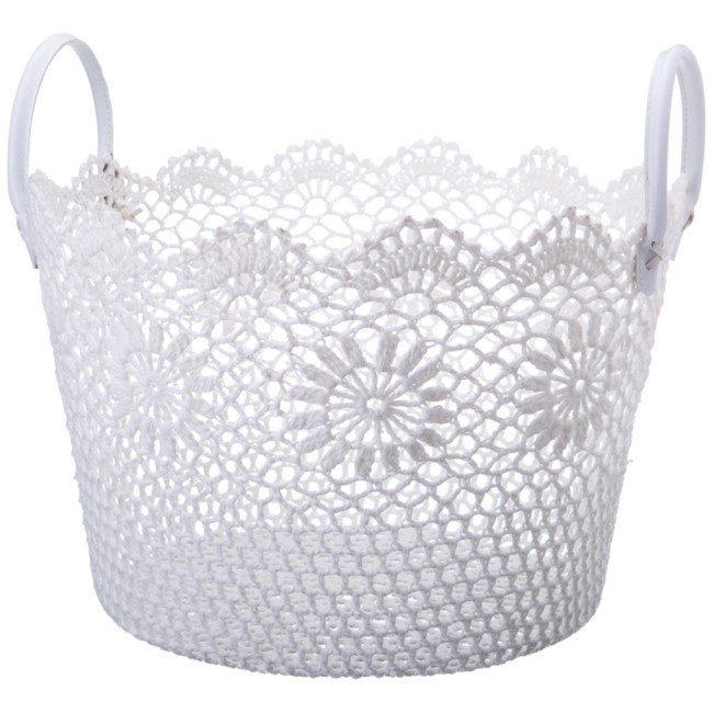 Корзинка белая с ручками диаметр=40 см,высота=34 см без упаковки Lefard (120-148) Корзинка белая с ручками диаметр=40 см,высота=34 см без упаковки Lefard (120-148)