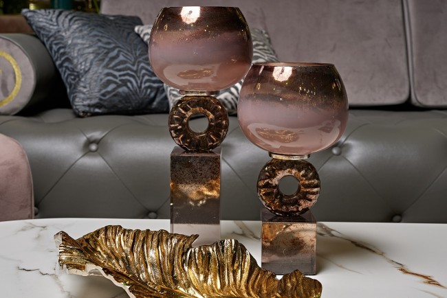 Подсвечник стеклянный дымчатый d14*36см (TT-00005554) Подсвечник стеклянный дымчатый d14*36см (TT-00005554)