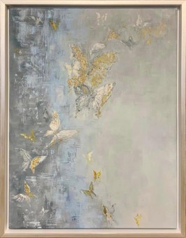 Холст "Бабочки" 60*80 см, багет кэнвес серебр. (TT-00007287)