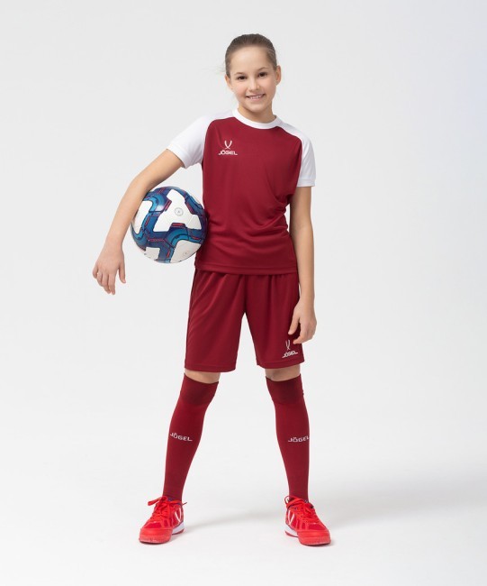 Шорты игровые JOGEL CAMP Classic Shorts, гранатовый/белый, детский (702572)