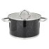 Кастрюля agness со стеклянной крышкой, нерж.сталь, серия black marble 4,6л 22х12,5см Agness (937-308)