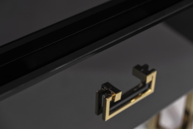 Тумба c 2-мя ящиками черная/золото 55*40*58см (TT-00003624) Тумба c 2-мя ящиками черная/золото 55*40*58см (TT-00003624)