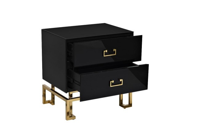 Тумба c 2-мя ящиками черная/золото 55*40*58см (TT-00003624) Тумба c 2-мя ящиками черная/золото 55*40*58см (TT-00003624)