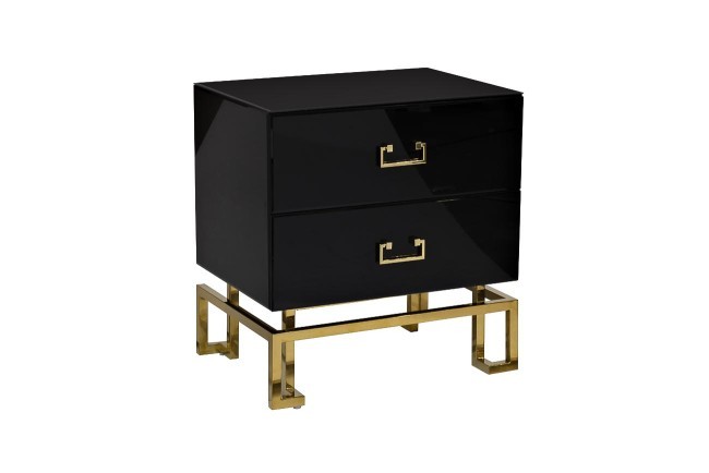 Тумба c 2-мя ящиками черная/золото 55*40*58см (TT-00003624) Тумба c 2-мя ящиками черная/золото 55*40*58см (TT-00003624)