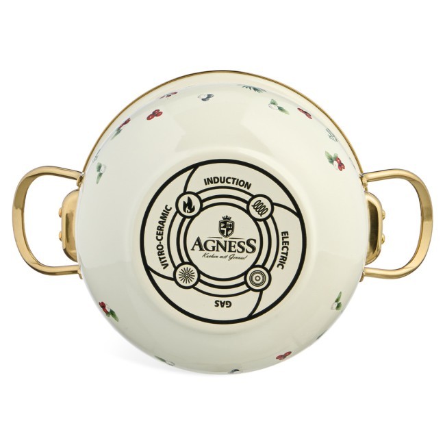 Кастрюля эмалированная agness со стеклянной крышкой серия "celebration", 2.8 л, 20*12 см Agness (943-084)