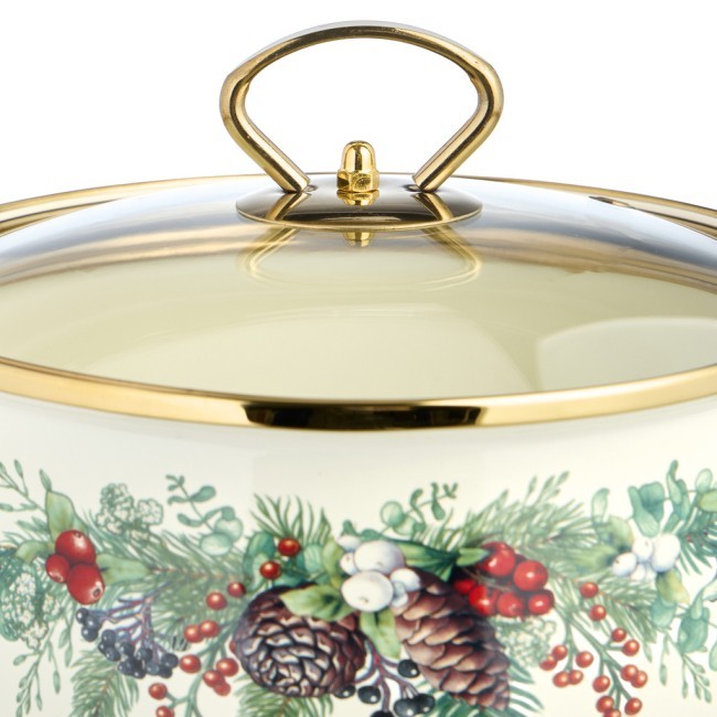 Кастрюля эмалированная agness со стеклянной крышкой серия "celebration", 2.8 л, 20*12 см Agness (943-084)