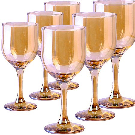 Набор 6-ти бокалов д/вина Золотистый мёд 240 мл (ME163-05) Набор 6-ти бокалов д/вина Золотистый мёд 240 мл (ME163-05)
