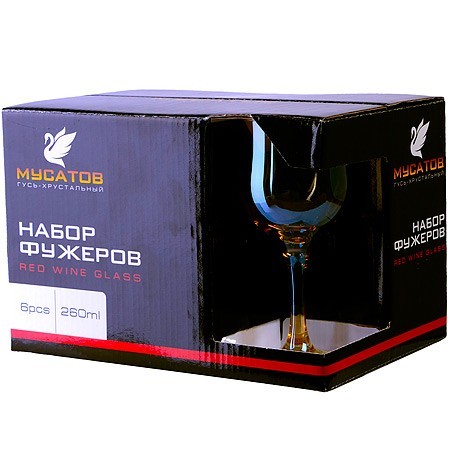 Набор 6-ти бокалов д/вина Золотистый мёд 240 мл (ME163-05) Набор 6-ти бокалов д/вина Золотистый мёд 240 мл (ME163-05)