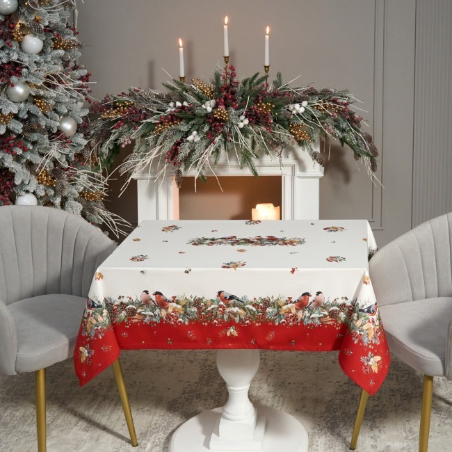 Скатерть "морозко.снегири" 110х140см ,красный, 100% хлопок,твил пропитка Lefard (850-745-20) Скатерть "морозко.снегири" 110х140см ,красный, 100% хлопок,твил пропитка Lefard (850-745-20)