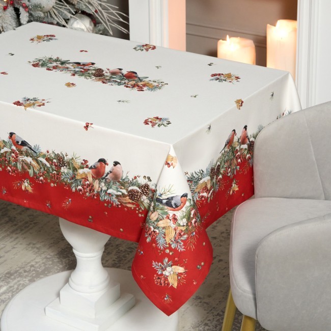 Скатерть "морозко.снегири" 110х140см ,красный, 100% хлопок,твил пропитка Lefard (850-745-20) Скатерть "морозко.снегири" 110х140см ,красный, 100% хлопок,твил пропитка Lefard (850-745-20)