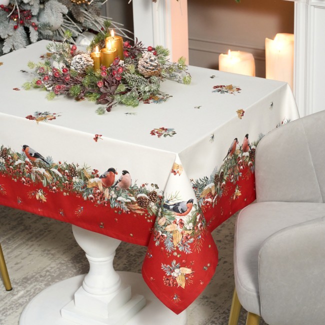 Скатерть "морозко.снегири" 110х140см ,красный, 100% хлопок,твил пропитка Lefard (850-745-20) Скатерть "морозко.снегири" 110х140см ,красный, 100% хлопок,твил пропитка Lefard (850-745-20)