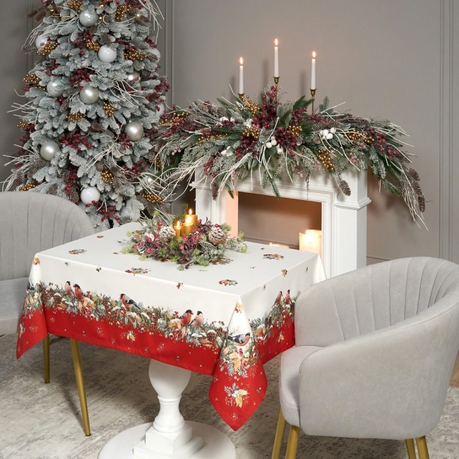 Скатерть "морозко.снегири" 110х140см ,красный, 100% хлопок,твил пропитка Lefard (850-745-20) Скатерть "морозко.снегири" 110х140см ,красный, 100% хлопок,твил пропитка Lefard (850-745-20)