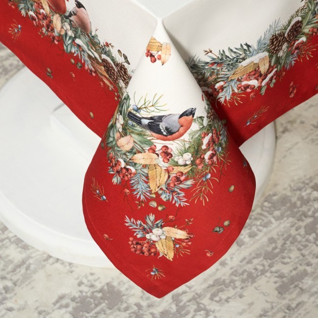 Скатерть "морозко.снегири" 110х140см ,красный, 100% хлопок,твил пропитка Lefard (850-745-20) Скатерть "морозко.снегири" 110х140см ,красный, 100% хлопок,твил пропитка Lefard (850-745-20)