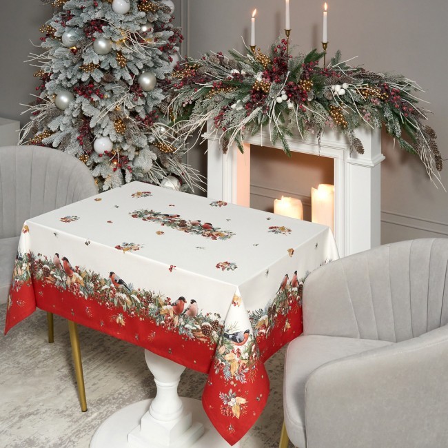 Скатерть "морозко.снегири" 110х140см ,красный, 100% хлопок,твил пропитка Lefard (850-745-20) Скатерть "морозко.снегири" 110х140см ,красный, 100% хлопок,твил пропитка Lefard (850-745-20)