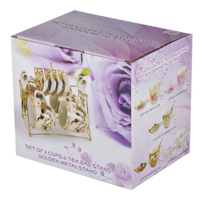 Чайный набор на 4 персоны 12 пр. на метал.подставке 250 мл. Lefard (69-2224)