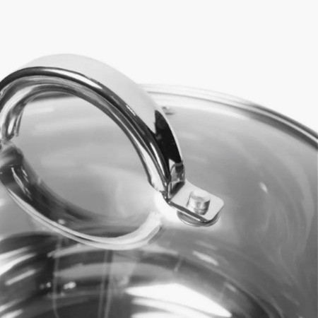 Набор кастрюль ZG (3пр полусф.2,1/3,1/4,1л мет.ручк.стекл.кр) ZIGEN (519)