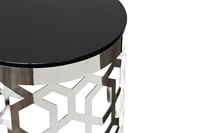 Стол журнальный стекло черн./серебро d38*70см (TT-00001180)