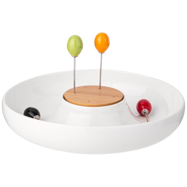 Менажница lefard "native" 2 секции 23*4,5 см, 4 вилочки Lefard (474-212)