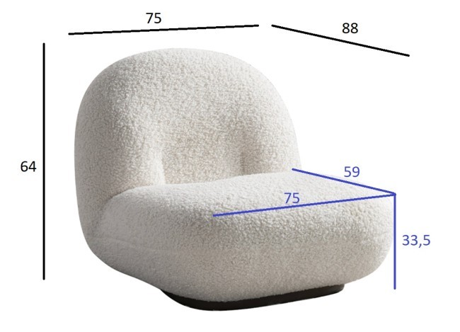 Кресло Albano иск.мех белый 75*88*64см (TT-00013198) Кресло Albano иск.мех белый 75*88*64см (TT-00013198)