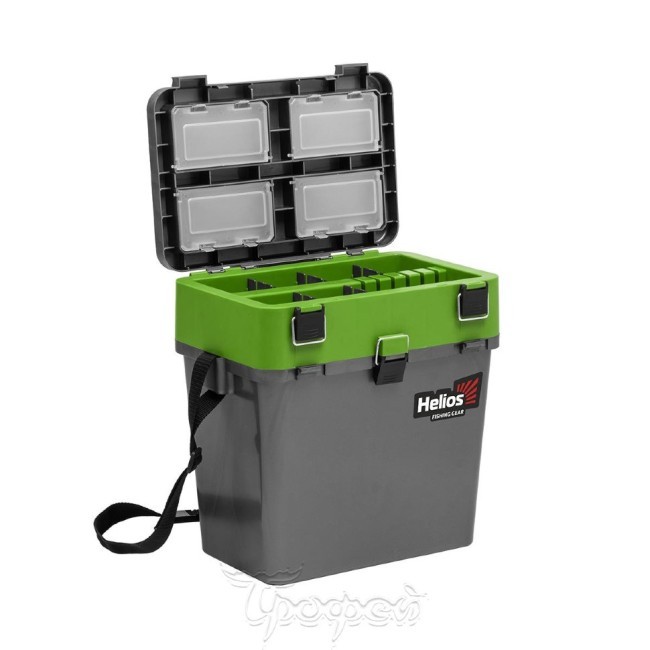 Ящик рыболовный зимний Helios двухсекционный 19л серый/салатовый (HS-IB-19-GG) (70121) Ящик рыболовный зимний Helios двухсекционный 19л серый/салатовый (HS-IB-19-GG) (70121)