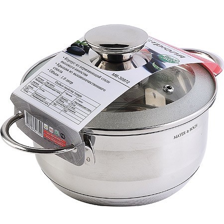 Кастрюля с крышкой 1,4 л 16см нерж/ст Mayer&Boch (30972)