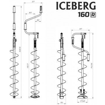 Ледобур Iceberg Siberia 160R-1600 SH v3.0 (диаметр 160 мм) двуручный, правый, полукруглые ножи (67153) Ледобур Iceberg Siberia 160R-1600 SH v3.0 (диаметр 160 мм) двуручный, правый, полукруглые ножи (67153)