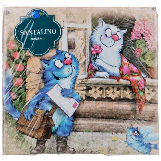 Набор салфеток из 2-х шт  "синие коты. любовь моя",40х40см, 100% хлопок,твил, беж Lefard (850-719-81)