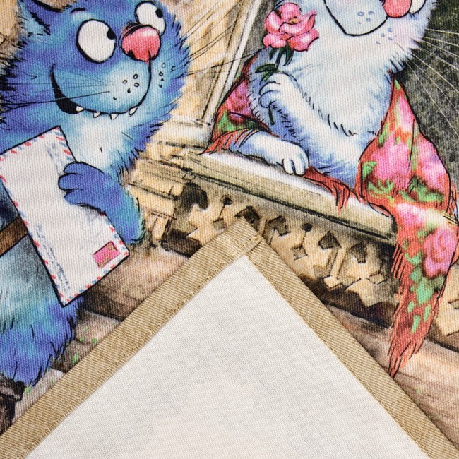 Набор салфеток из 2-х шт  "синие коты. любовь моя",40х40см, 100% хлопок,твил, беж Lefard (850-719-81)