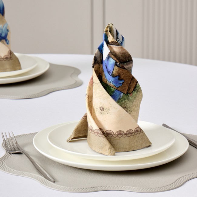 Набор салфеток из 2-х шт  "синие коты. любовь моя",40х40см, 100% хлопок,твил, беж Lefard (850-719-81)