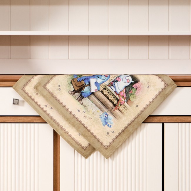 Набор салфеток из 2-х шт  "синие коты. любовь моя",40х40см, 100% хлопок,твил, беж Lefard (850-719-81)