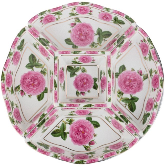 Менажница 5 секций на металлической подставке "пионы" диаметр=30 см.(кор-6шт.) Lefard (69-002) Менажница 5 секций на металлической подставке "пионы" диаметр=30 см.(кор-6шт.) Lefard (69-002)