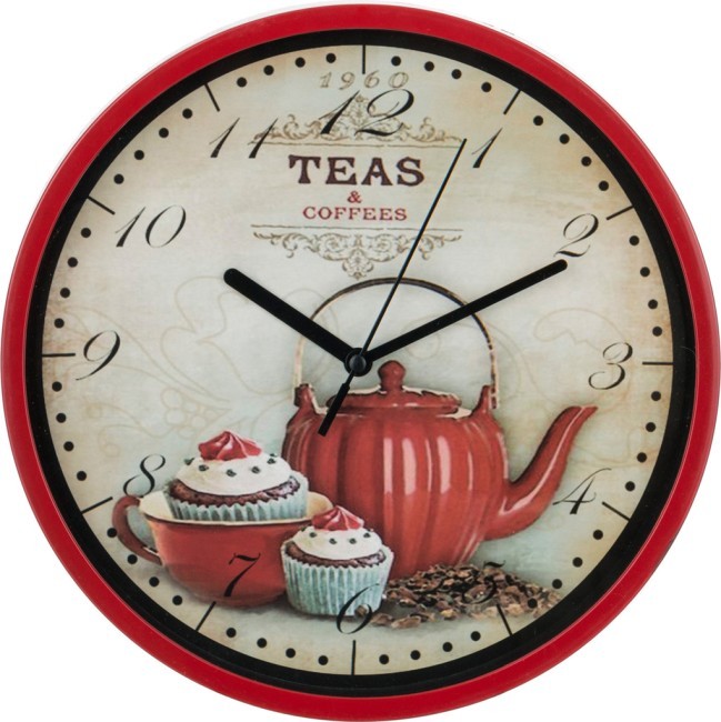 Часы настенные кварцевые "chef kitchen" 25*25*4 см.диаметр циферблата=18 см. Lefard (220-212)